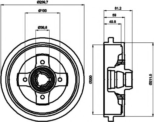 Тормозной барабан BEHR/HELLA 8DT 355 301-701