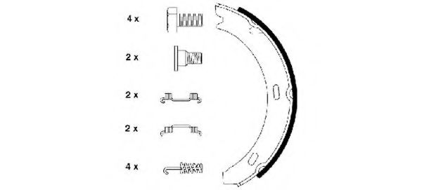 Тормозные колодки барабанные BEHR/HELLA 8DA 355 050-341