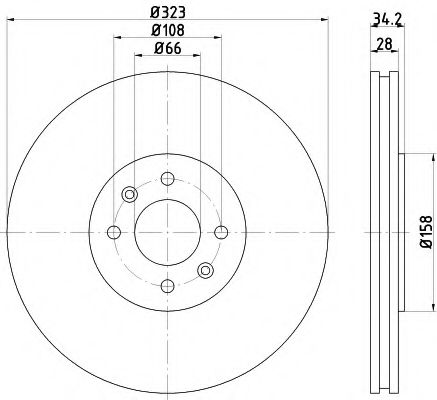 Тормозной диск BEHR/HELLA 8DD 355 120-401