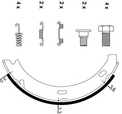 Тормозные колодки барабанные BEHR/HELLA 8DA 355 050-441