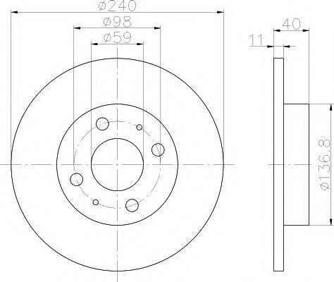 Тормозной диск BEHR/HELLA 8DD 355 103-151