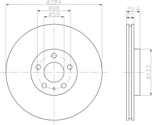 Тормозной диск BEHR/HELLA 8DD 355 105-491