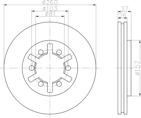 Тормозной диск BEHR/HELLA 8DD 355 104-551