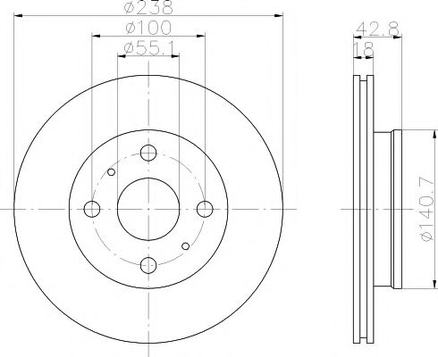 Тормозной диск BEHR/HELLA 8DD 355 104-781