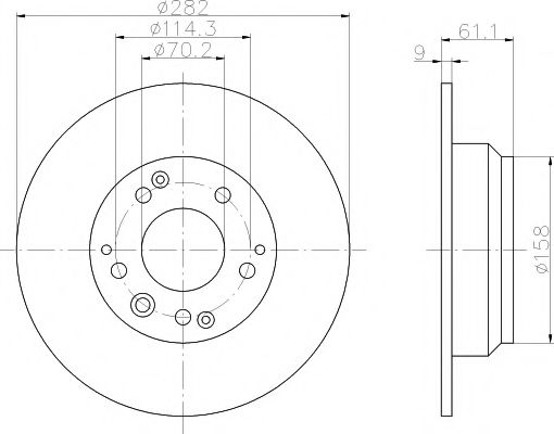 Тормозной диск BEHR/HELLA 8DD 355 105-001