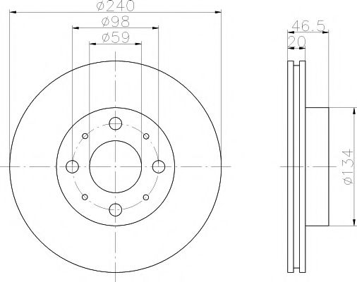Тормозной диск BEHR/HELLA 8DD 355 105-881