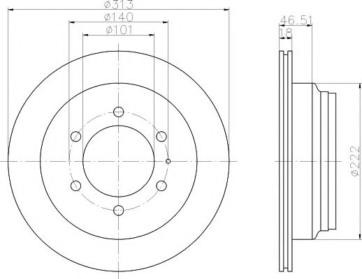 Тормозной диск BEHR/HELLA 8DD 355 106-021