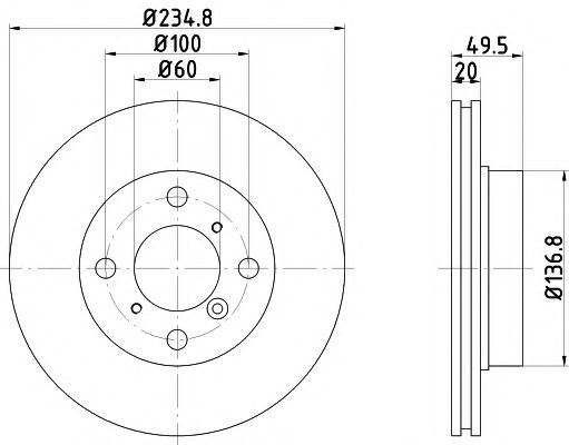 Тормозной диск BEHR/HELLA 8DD 355 106-231