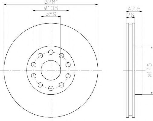 Тормозной диск BEHR/HELLA 8DD 355 106-301