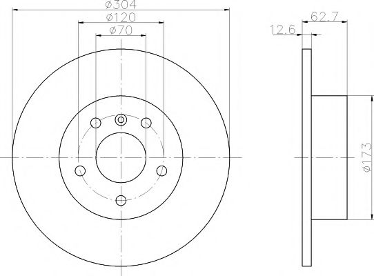 Тормозной диск BEHR/HELLA 8DD 355 106-371