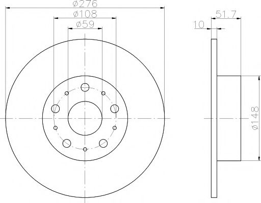 Тормозной диск BEHR/HELLA 8DD 355 106-381