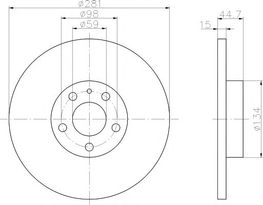 Тормозной диск BEHR/HELLA 8DD 355 106-451