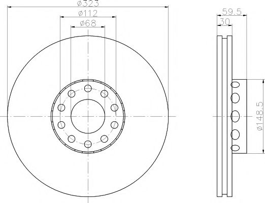 Тормозной диск BEHR/HELLA 8DD 355 121-001
