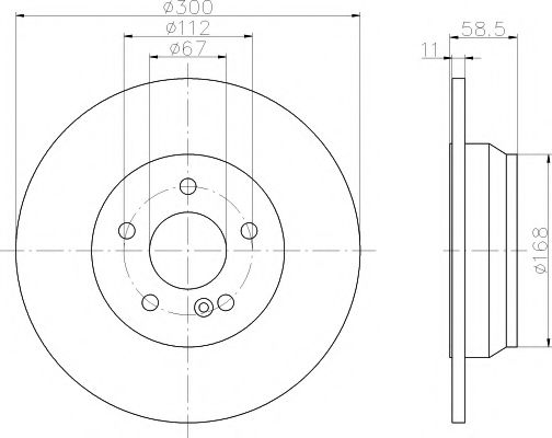 Тормозной диск BEHR/HELLA 8DD 355 106-891