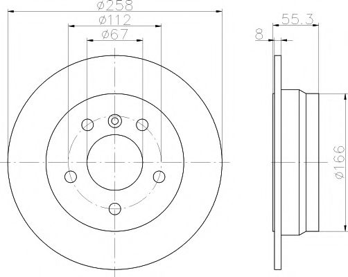Тормозной диск BEHR/HELLA 8DD 355 106-951