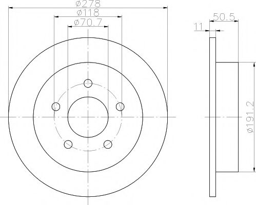 Тормозной диск BEHR/HELLA 8DD 355 106-961