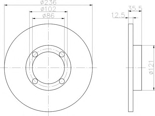 Тормозной диск BEHR/HELLA 8DD 355 107-011
