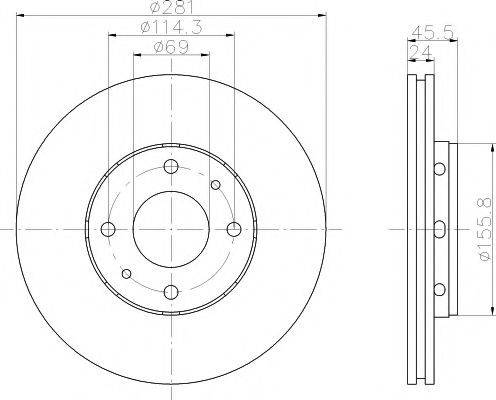 Тормозной диск BEHR/HELLA 8DD 355 107-031