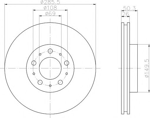 Тормозной диск BEHR/HELLA 8DD 355 107-051