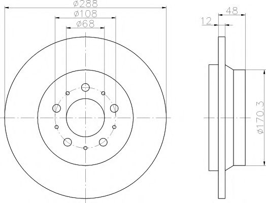 Тормозной диск BEHR/HELLA 8DD 355 107-091