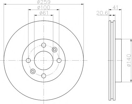 Тормозной диск BEHR/HELLA 8DD 355 107-121