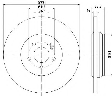 Тормозной диск BEHR/HELLA 8DD 355 107-241