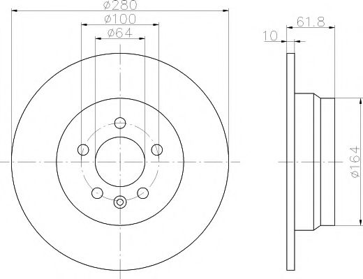 Тормозной диск BEHR/HELLA 8DD 355 107-261