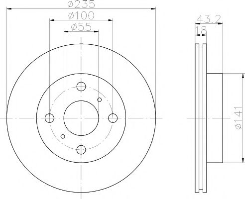 Тормозной диск BEHR/HELLA 8DD 355 107-281
