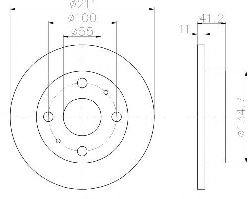 Тормозной диск BEHR/HELLA 8DD 355 107-291