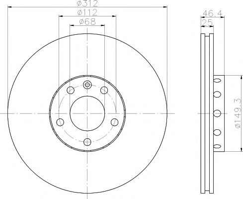 Тормозной диск BEHR/HELLA 8DD 355 107-521