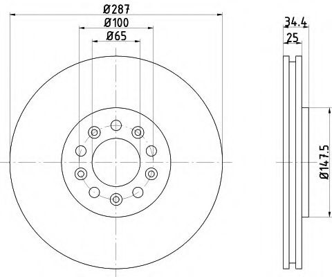 Тормозной диск BEHR/HELLA 8DD 355 107-611