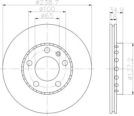 Тормозной диск BEHR/HELLA 8DD 355 107-651