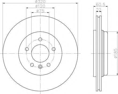 Тормозной диск BEHR/HELLA 8DD 355 107-691