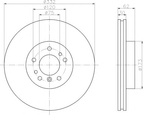 Тормозной диск BEHR/HELLA 8DD 355 121-221