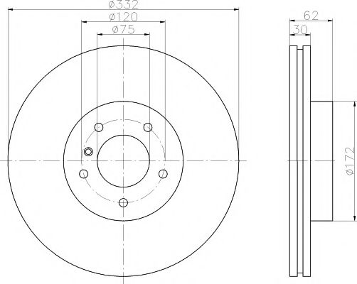 Тормозной диск BEHR/HELLA 8DD 355 121-231