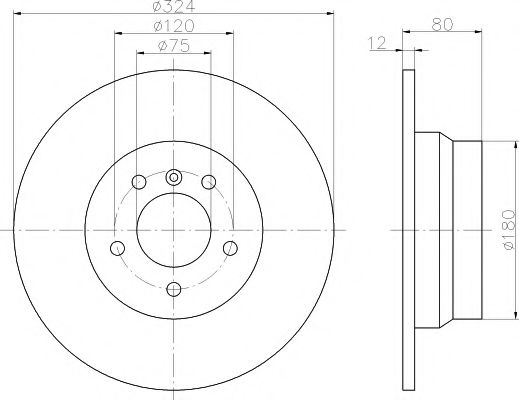 Тормозной диск BEHR/HELLA 8DD 355 107-771