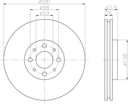 Тормозной диск BEHR/HELLA 8DD 355 107-831