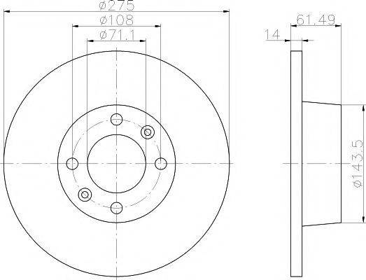 Тормозной диск BEHR/HELLA 8DD 355 107-851