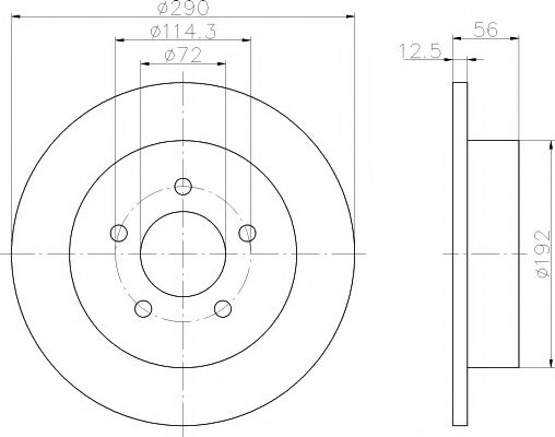 Тормозной диск BEHR/HELLA 8DD 355 107-901