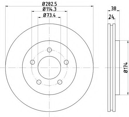 Тормозной диск BEHR/HELLA 8DD 355 107-931