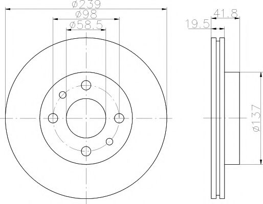 Тормозной диск BEHR/HELLA 8DD 355 107-981