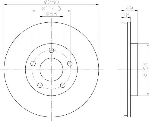 Тормозной диск BEHR/HELLA 8DD 355 108-011