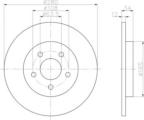 Тормозной диск BEHR/HELLA 8DD 355 108-061