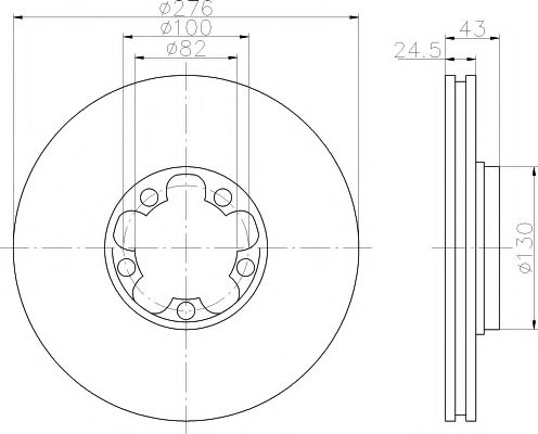 Тормозной диск BEHR/HELLA 8DD 355 108-121