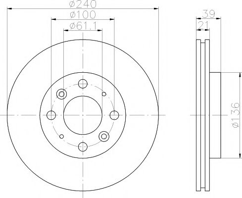 Тормозной диск BEHR/HELLA 8DD 355 108-151