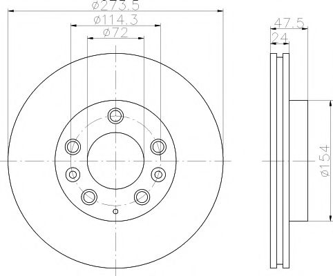 Тормозной диск BEHR/HELLA 8DD 355 108-161