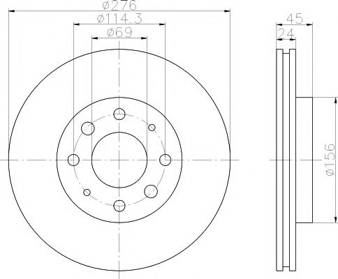 Тормозной диск BEHR/HELLA 8DD 355 108-171