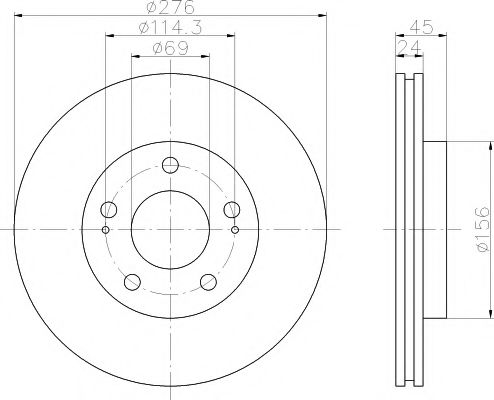 Тормозной диск BEHR/HELLA 8DD 355 108-191