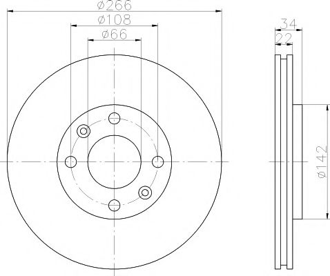 Тормозной диск BEHR/HELLA 8DD 355 108-351