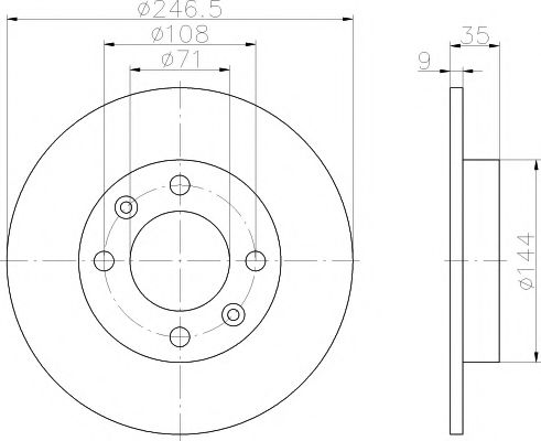 Тормозной диск BEHR/HELLA 8DD 355 108-391